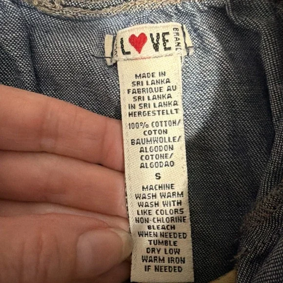 Lucky Brand Women's Denim Retro tank top Size Small Boho Festival - Picture 6 of 8